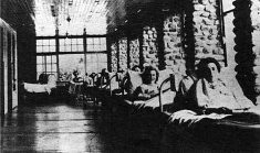 Tuberculosis patients rest on the summer balcony of the Ninette Sanitorium in in 1940.