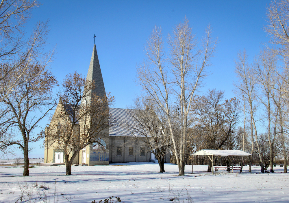 It was a winter wonderland at the St. Elizabeth churchyard east of Morris Nov. 3.