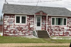 A house in Oak River had its siding shredded during an early-season thunderstorm.