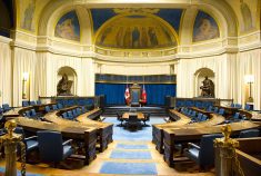 Inside the Manitoba legislature.