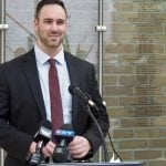 Winnipeg South Centre MP Ben Carr announcing $11 million in funding for Pulse Canada at the University of Manitoba on Feb. 9.