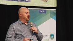 Darcy Herauf, director of the AgExpert division at FCC, speaks at AgDays in January 2024.