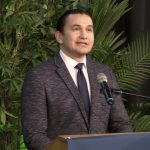 Manitoba Premier Wab Kinew addresses attendees at Manitoba Ag Days in Brandon on Jan. 16, 2024.