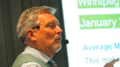 University of Winnipeg climatologist Danny Blair speaks at the Brokenhead River Agricultural Conference on Feb. 5.