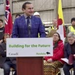 Manitoba Premier Wab Kinew announcing provincial funding of $30 million for the Port of Churchill.