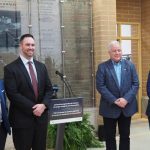 (L-R) Greg Cherewyk, Pulse Canada president; Ben Carr, Winnipeg South-Centre MP; Pulse Canada board member John Preune and James House, Manitoba Strategic Research Chair in Sustainable Protein at the University of Manitoba, gather at the university Feb. 9 to announce federal funding for the pulse sector.