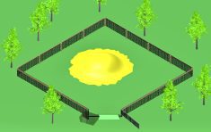 A graphic of a deadstock composting pen tested during the Livestock Predation Prevention Pilot.