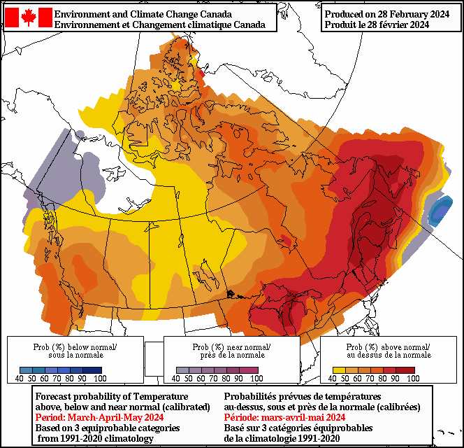 Warm spring in the forecast for most of Canada