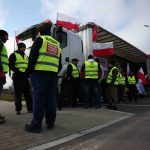 Polish farmers gather as they protest at Lithuanian border, alleging Ukrainian grain transports are brought back into Poland as ‘EU’ grain, and against European Union ‘Green Deal” near border crossing at Polish Lithuanian border in Budzisko, Poland, March 1, 2024. REUTERS/Kacper Pempel