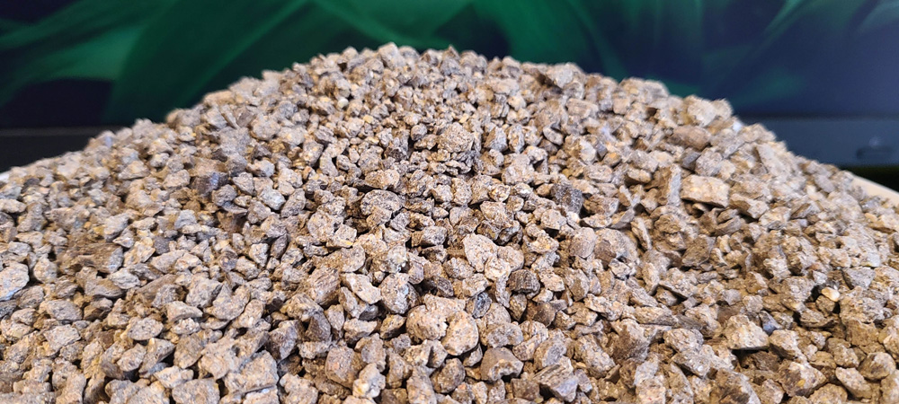 Insect frass, such as the cricket frass shown above, is derived from the excrement, exoskeletons and discarded feed materials of a crop of insects.