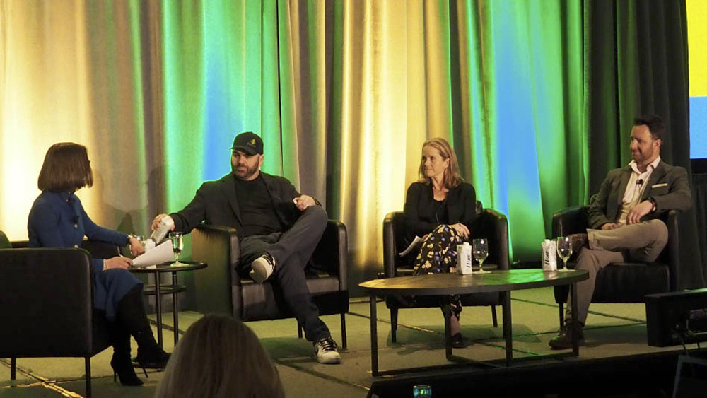 Panelists talk about agricultural sustainability at the 2024 Canadian Crops Conference in Winnipeg in early March.