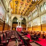 The Senate Chamber within the Canadian Parliament buildings.