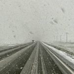 Heavy snow falls around Minto in western Manitoba May 24.