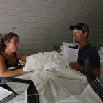 Amanda and Simon Ellis on their pedigreed seed farm near Wawanesa. 