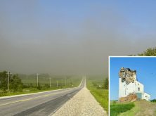 VIDEO: Weekend windstorm lifts soil airborne, damages grain elevator