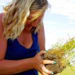 Field day attendees check out soil health gains at the Robins farm in western Manitoba in 2019.