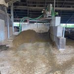 The digestate from the biogas digester on the farm run by Ton Groot Roessink and his family is separated into solids and liquid portion. 