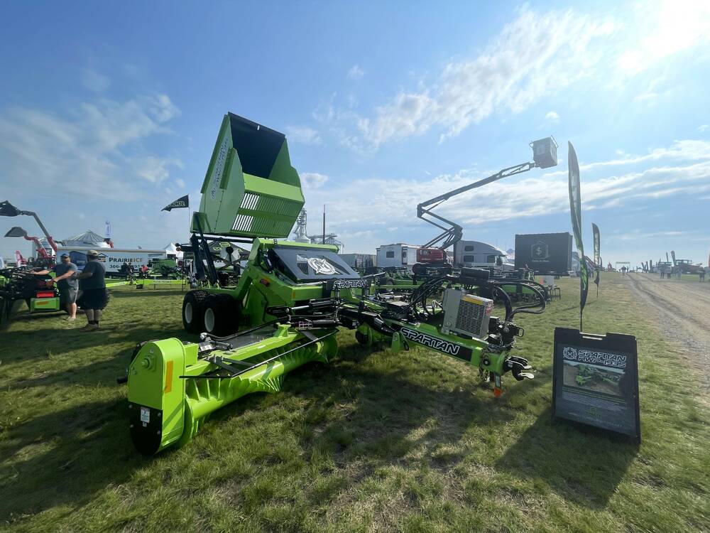 Schulte Spartan RWP-1935 Rock Windrower Picker at AIM 2024. PHOTO: Janelle Rudolph
