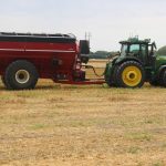 When demonstrating its Outrun autonomous system, Agco included a John Deere tractor to show it will initially be compatible with 2014 and newer 8R tractors, along with Fendt models. Photo: Scott Garvey