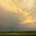 A towering thunderstorm blazes through southern Manitoba in mid-July 2024. PHOTO: ALEXIS STOCKFORD