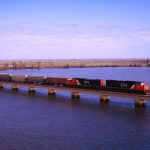 A freight train at Manchac, La., about 75 km east of Baton Rouge. (CN.ca)
