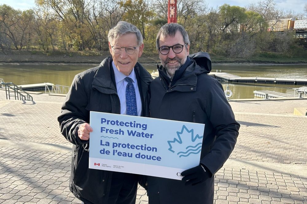 Federal Environment Minister Steven Guilbeault (right) with Winnipeg South MP Terry Duguid in Winnipeg on Oct. 16, 2024. Photo: X/Steven Guilbeault.

