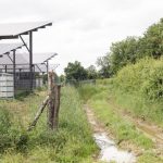 France, Poitiers region, 2024-05-28. Illustrative image of agrivoltaics in a bocage landscape between Poitiers and Parthenay. Photograph by Jean-Francois Fort / Hans Lucas.
