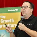 Darren Bond, farm management specialist with Manitoba Agriculture presents during a previous grain production seminar.