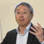 Qiang Zhang, professor with the University of Manitoba’s department of biosystems engineering, speaks about smart livestock farming during a presentation at the university Oct. 23.