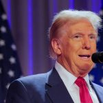 U.S. president-elect Donald Trump speaks on Capitol Hill in Washington D.C. Nov. 13, 2024.