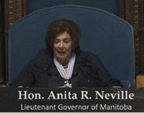 Manitoba Lieutenant Governor Anita Neville delivers the from the throne Nov.19.