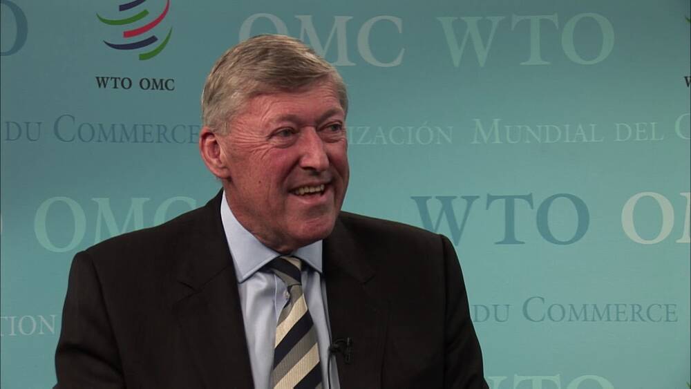 Screencap of WTO video interview of John Weeks.