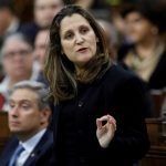 File photo of Deputy Prime Minister Chrystia Freeland in the House of Commons in Ottawa on March 9, 2020. (Photo: Reuters/Blair Gable)
