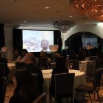 A crowd of ag-minded individuals gathered during the 2025 Crop Production Show to watch the premiere of License to Drive, the second in a series of documentaries featuring the Ag in Motion farm show near Langham, Sask. | Janelle Rudolph photo