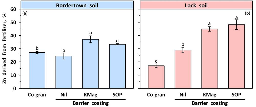 The percentage of zinc that a crop is able to absorb significantly increases when a barrier coating is added to the fertilizer. PHOTO: RODRIGO COQUI DA SILVA