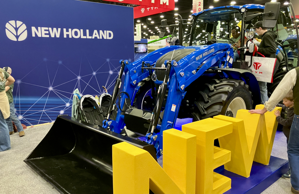 New Holland’s latest PowerStar tractor at the National Farm Machinery Show in Louisville, Kentucky, Feb. 13, 2025.  Photo: Greg Berg