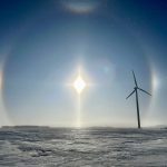 Sun dogs appear in the sky near St. Leon, Man., on a frigid winter morning Feb. 8 as extreme cold warnings blanket the western half of Manitoba.
