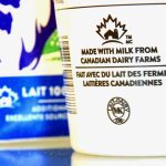 Labels on milk and other dairy products note their contents as coming from Canadian farms.