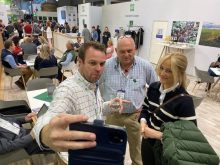 Olly Harrison takes a selfie with fans at Agritechnica 2023 in Germany where he was awarded Agri-Influencer of the Year.