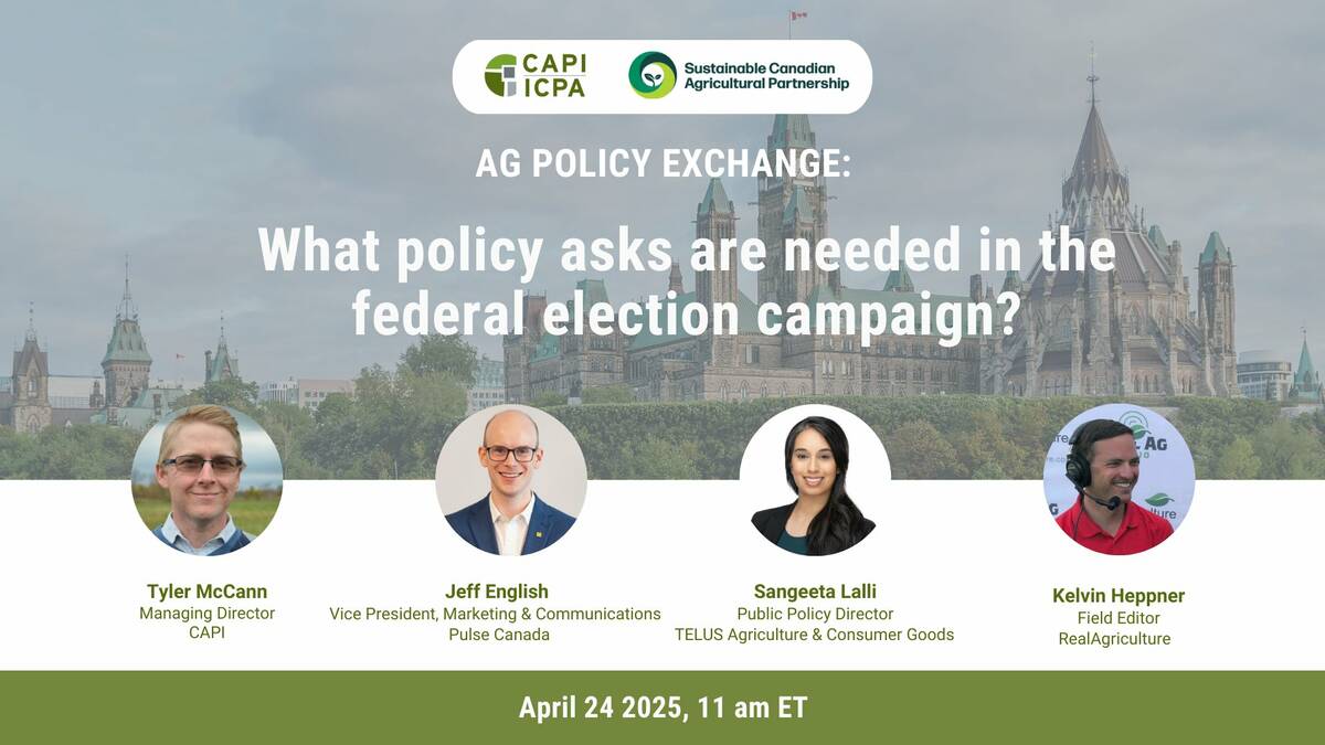 Promotional material for CAPI panel “What Policy Asks Are Needed in the Federal Election Campaign.” Photo taken from @cdnAgriFood via X.com
