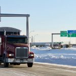 A truck at the U.S. – Canada border. PHOTO: FILE

