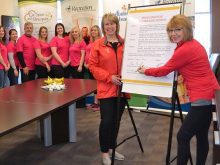 Lisa Dempster, shown here at right in 2018, is Newfoundland and Labrador’s new minister for fisheries, forestry and agriculture. Photo: Gov.nl.ca
