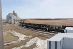 A view of Ceres Global Ag&#8217;s Northgate, Sask. facility as seen from its fertilizer shed in 2018. Photo: Lisa Guenther
