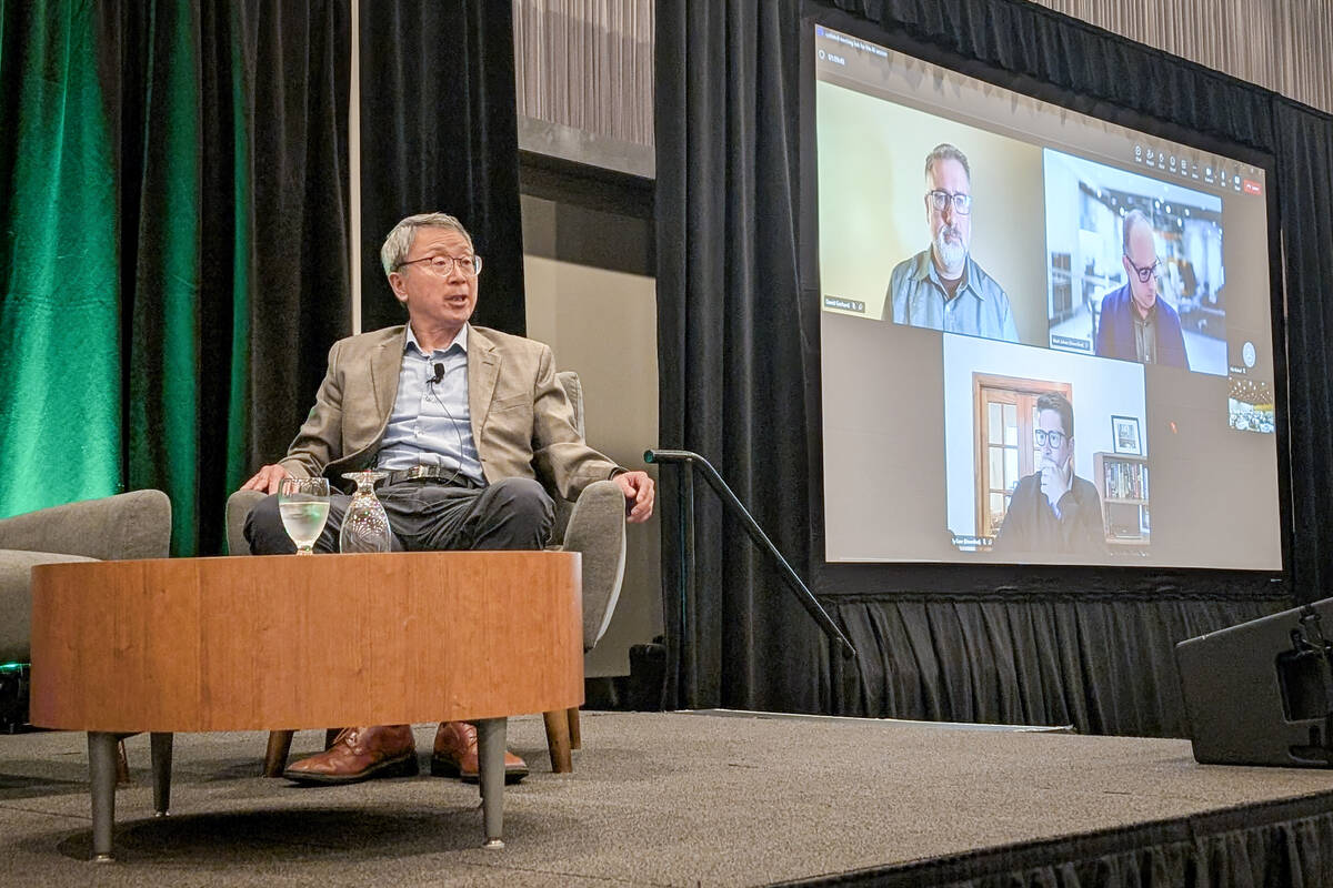 Qiang Zhang, a professor of biosystems engineering at the University of Manitoba, speaks a the Manitoba Sustainable Protein Research Symposium in Winnipeg on July 7, 2025. Photo: Geralyn Wichers