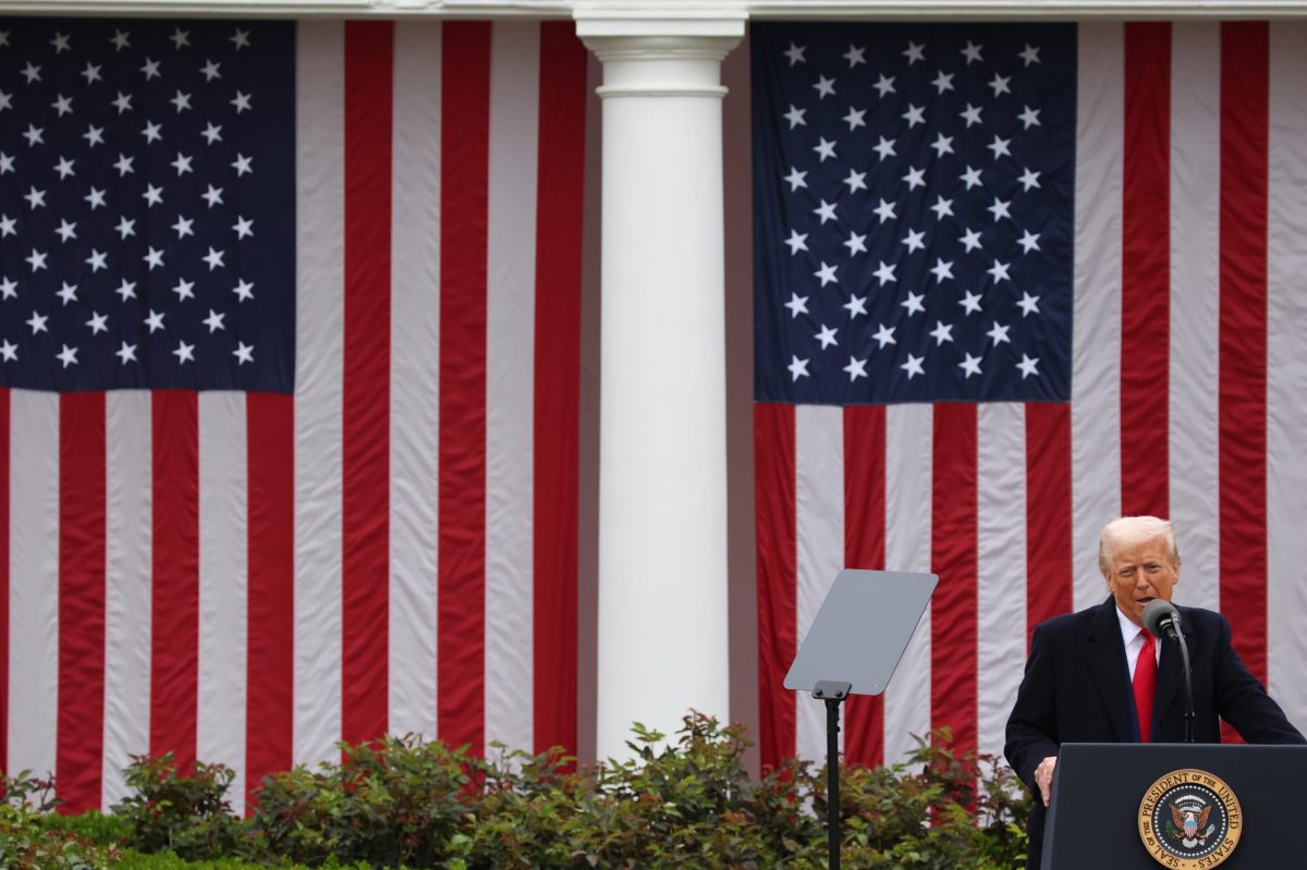 President Donald Trump speaks during a &lsquo;Liberation Day&rsquo; event in the Rose Garden at the White House on April 2, 2025 in Washington, D.C. Photo: Samuel Corum/Sipa USA via Reuters Connect.

