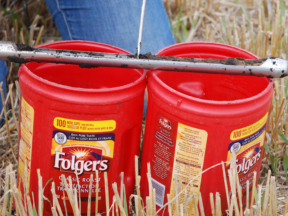 A soil testing probe with collection cans. Photo: File
