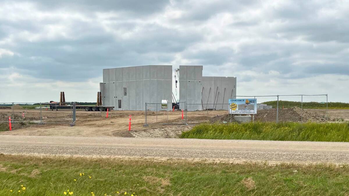 Construction is underway at the new future AgWest dealership location in Russell, Man. Photo: AgWest