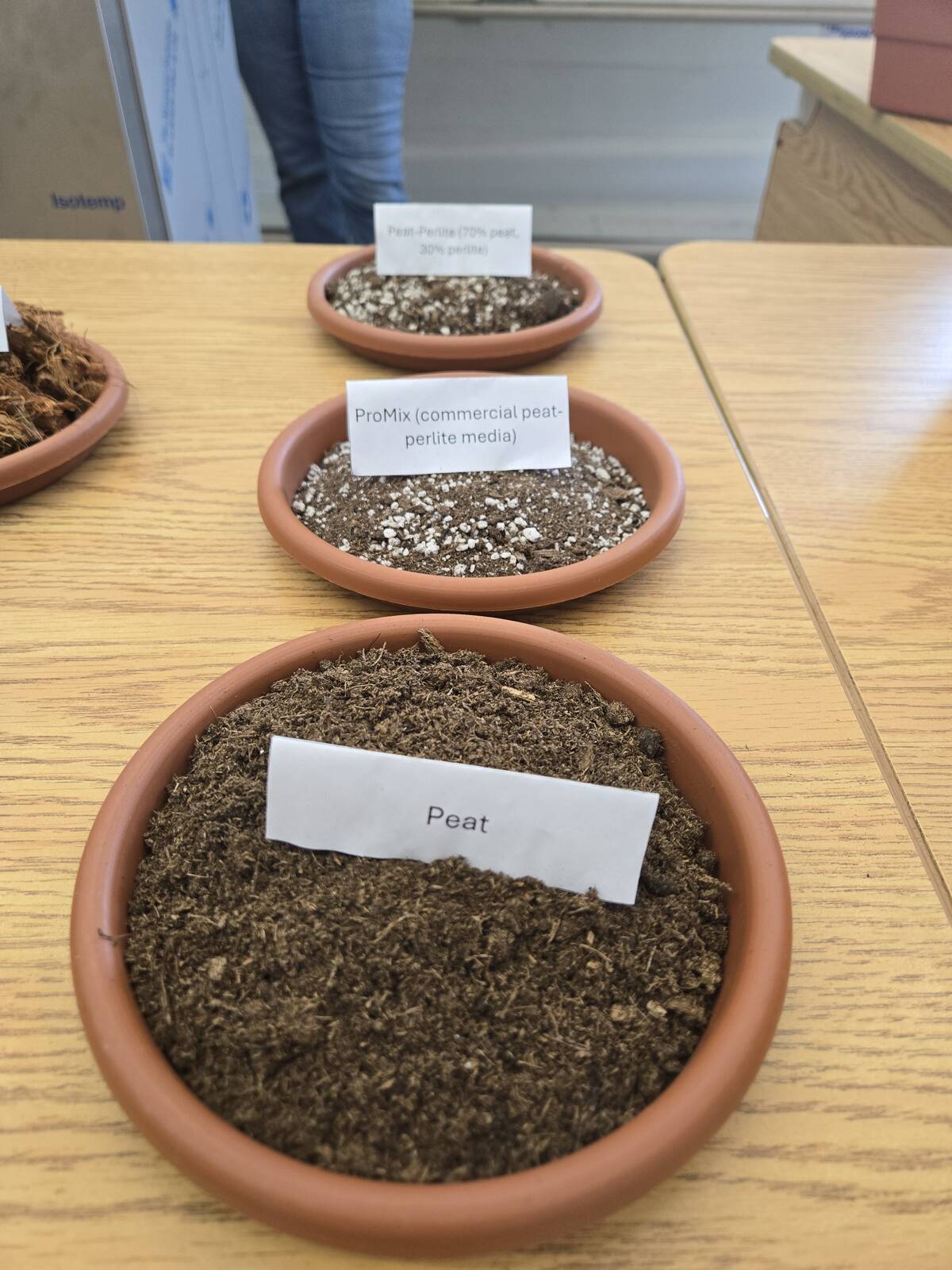 Peat mixtures on display as growing media for horticulturalists at Assiniboine College’s Horticulture School 2025 at the North Hill Campus in Brandon July 31. Photo: Miranda Leybourne