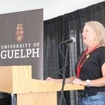 Jocelyn Smith, an assistant professor of field crop entomology at the University of Guelph, shared ongoing challenges facing farmers as pest-resistant crops continue to emerge in Ontario at Canada’s Outdoor Farm Show. Photo: Sarah McGoldrick
