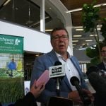 Scott Moe shared insights from his trip to China at Saskatoon International Airport ahead of trip to Ottawa. Photo: Janelle Rudolph
